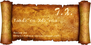 Takács Xénia névjegykártya